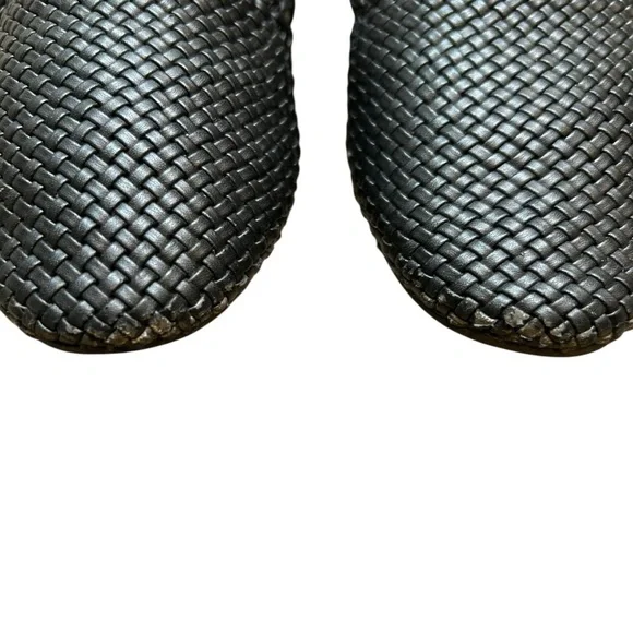 Birdies the Staling black faux leather woven slip on loafers size 8.5 flats - Picture 4 of 9